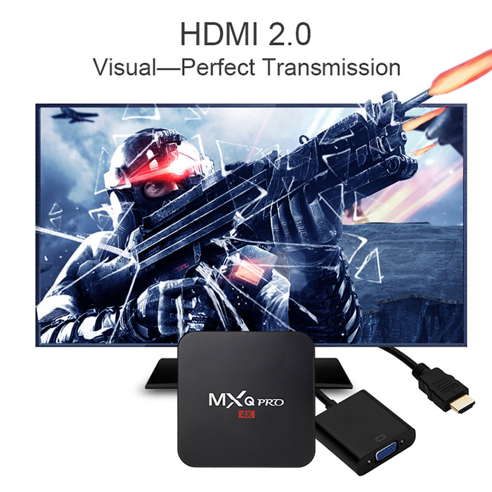 TV Box MXQ Pro hỗ trợ độ phân giải 4K (3.840 x 2.160 pixel) cao gấp 4 lần full HD