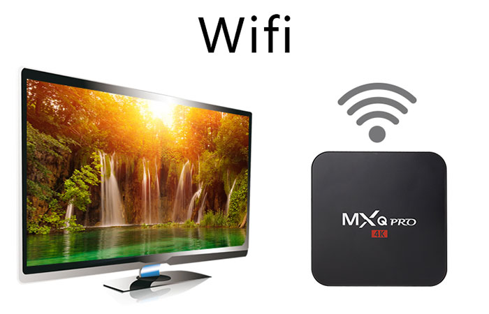 MXQ Pro 4K hỗ trợ kết nối với internet một cách thuận tiện với kết nối wifi hoặc qua cổng LAN