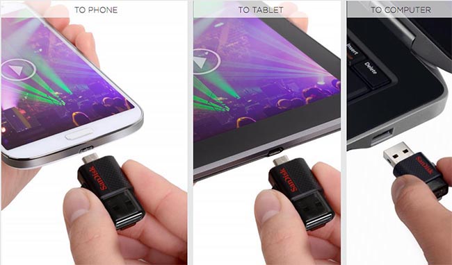 USB 16Gb Flash Drive Ultra Dual USB Drive 2 Đầu Cắm Micro-USB Cho Smartphone, Tablet, Máy Tính